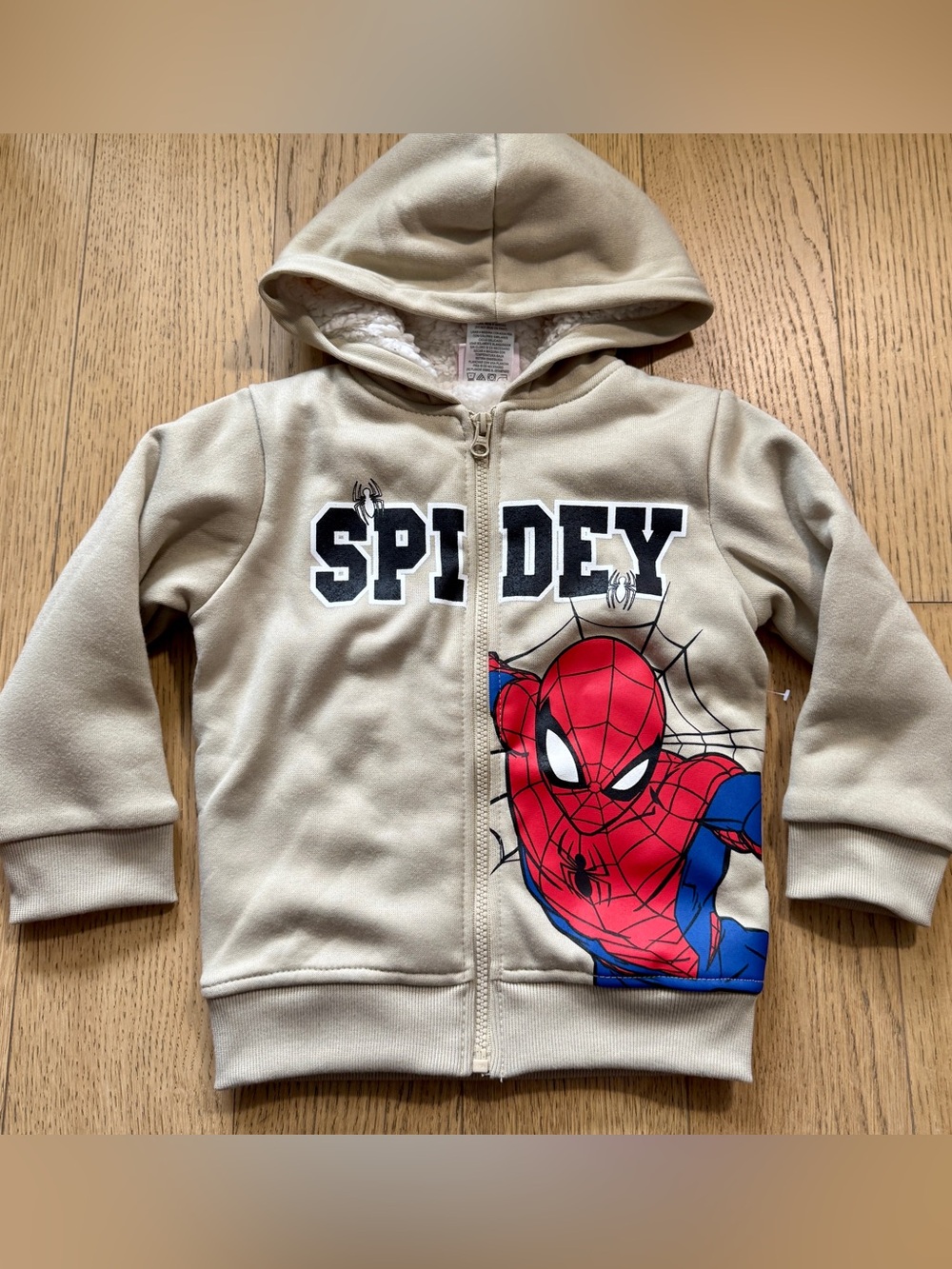 3T Spidey Boys Spider-Man Sherpa Hoodie Jacket NWT